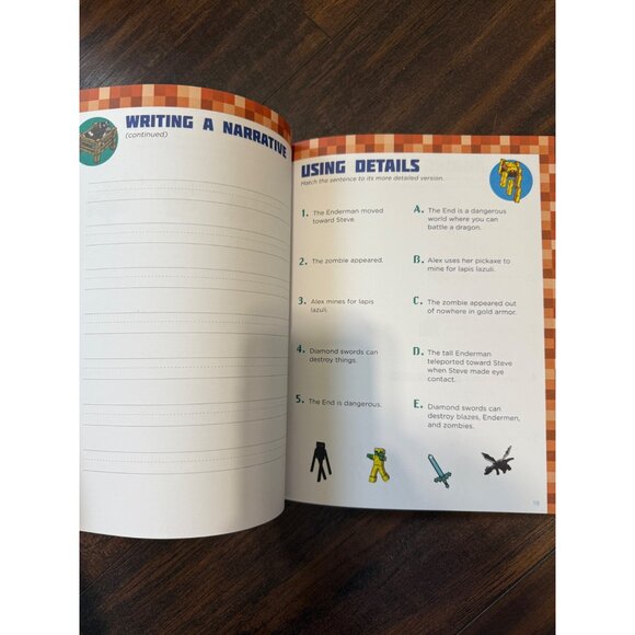 Grade 2 Writing for Minecrafters Workbook NEW - Picture 3 of 4